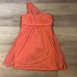 David’s Bridal Coral Chiffon Dress